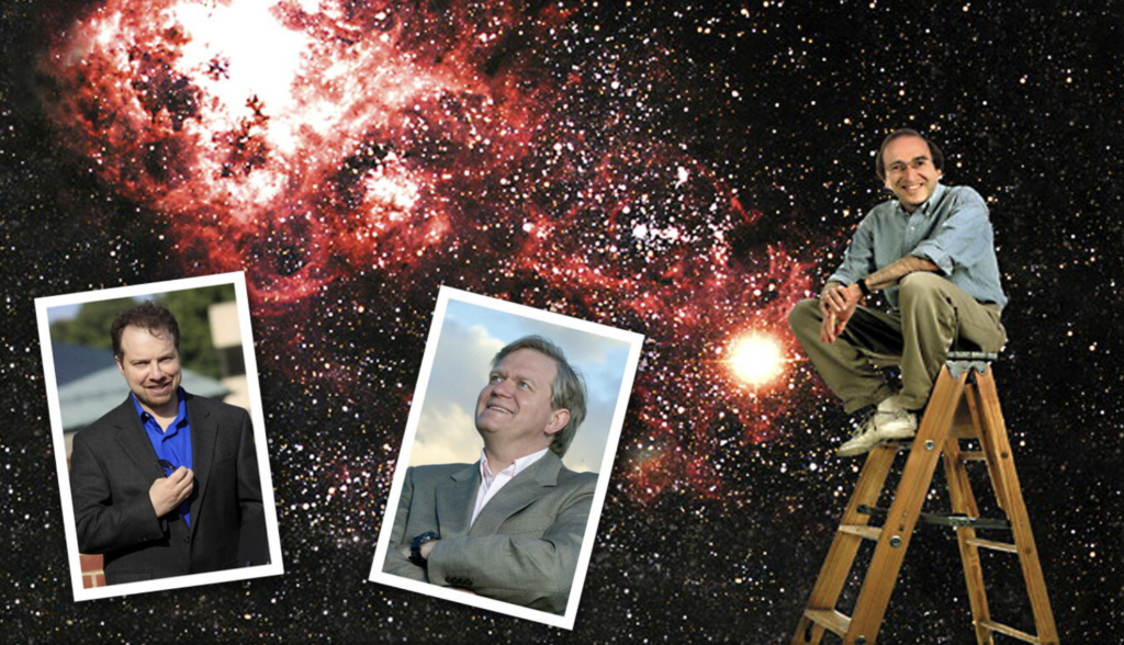 Tito tři vědci, kteří pracovali ve dvou oddělených týmech – Adam Riess (vlevo) a Brian Schmidt (uprostřed) na jedné straně – a Saul Perlmutter na straně druhé, se v 90. letech 20. století pustili do mapování vesmíru. Fotografie AFP a REUTERS